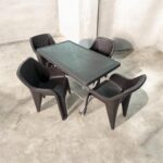 Terra Babel Σετ Τραπεζαρίας Κήπου 7 Τεμαχίων Rattan Καφέ - Season Home