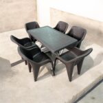 Terra Babel Σετ Τραπεζαρίας Κήπου 7 Τεμαχίων Rattan Καφέ - Season Home